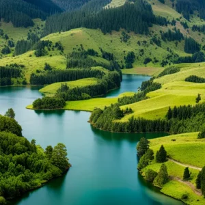 Green Valley with River Running Through